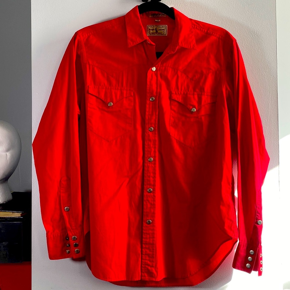 Womens Ralph Lauren Western Wear Red Shirt in Size 14